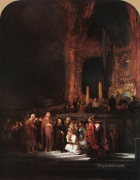 Rembrandt van Rijn Painting - Christ and the Woman Taken in Adultery Rembrandt